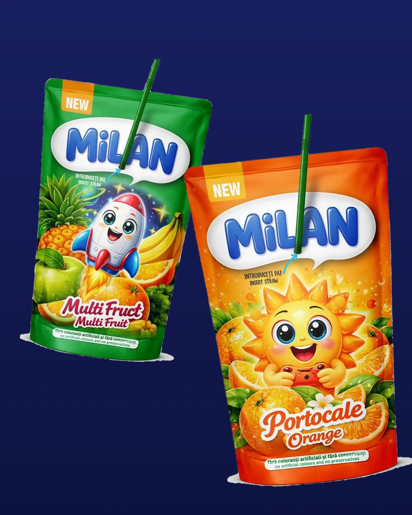Sucuri Milan Portocale și Multifruct — Cuneco